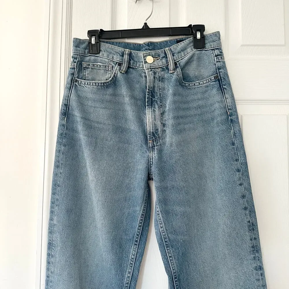 Allsaints Relaxed Fit Wide Leg Indigo Blue W063EB Denim Jeans Waist 26 W063EB - Picture 2 of 12